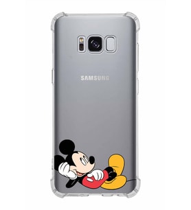 Samsung Galaxy S8  Köşe Korumalı Antişok Kapak Mickey Mouse Tasarımlı Şeffaf  Kılıf