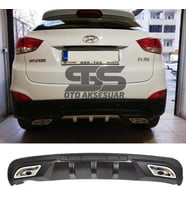 Hyundai ix35 Difüzör Arka Tampon Eki 2 Egzoz Çıkışlı Siyah