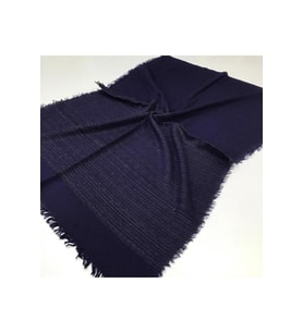 Düz Renk Cotton Seri Şal Eşarp Askısı ile Birlikte 75x200 cm Lacivert-75x200