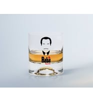 BK Gift Kişiye Özel Renkli Baskılı Godfather Baba Tasarımlı Viski Bardağı-12 (Beyaz)