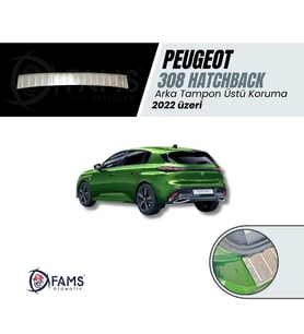 PEUGEOT 308 2022> Arka Tampon Üstü Koruma P.Çelik HB
