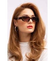Chunky Frame Vintage Şeffaf Pembe Güneş Gözlüğü Leopar-Tek Ebat (Siyah)