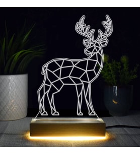 Geyik Tasarımlı 3d Led Lamba