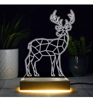 Geyik Tasarımlı 3d Led Lamba