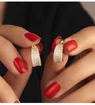 925 Ayar Gold Taşlı Halka Gümüş Küpe