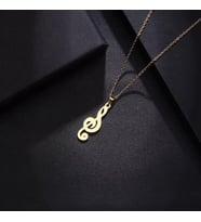 Kişiye Özel 925 Ayar Gümüş Müzik Notası Kolye (Gold)