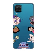 Samsung Galaxy A12 Uyumlu Stitch Tüm Karakterler Tasarımlı Şeffaf Telefon Kılıfı