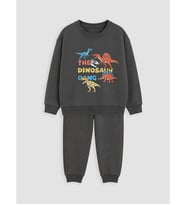 LCW Kids Gri Dinozor Baskılı Erkek Çocuk Eşofman Takım