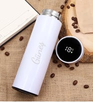 Kişiye Özel 500 ML Beyaz Renk Dereceli Çelik Termos