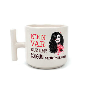 Nen Var Kuzum? Baskılı Beyaz Kulplu T Kupa