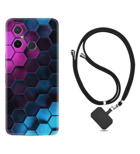 Xiaomi Redmi 12C Kılıf Resimli Boyun Askılı İpli Desenli Silikon Series Petek 1825
