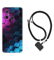 Xiaomi Redmi 12C Kılıf Resimli Boyun Askılı İpli Desenli Silikon Series Petek 1825