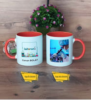 Laborant Kupa Bardak Turuncu Fotoğraflı Tıp Bayramı Hediyesi Laborantlar Günü Hediyesi