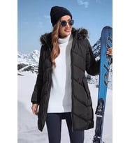 Dewberry Kadın %100 Polyester Kaban Düz Siyah Z9768 Günlük Dış Giyim, Şehir ve Ofis Stili, Seyahat Gardırobu