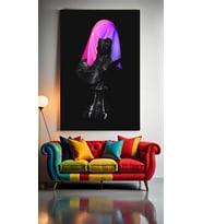 MODERN SANAT HEYKELİ V20 Ev Duvar Salon Güzellik Salonu Ofis Dükkan Dekarasyon Kanvas Tablo (Çok Renkli)