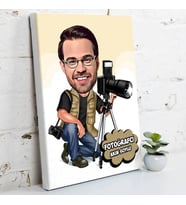 Fotoğrafçı İçin Karikatürlü Kanvas Tablo