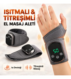 Valkyrie Isıtmalı Titreşimli El Bilek Masaj Aleti Şarjlı 5 Isı Ayarlı 3 Kademeli Masaj Destekli