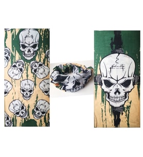 Haki Kuru Kafa Baskılı Buff Bandana 25x48 cm