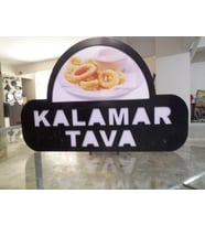 Kalamar Tava Yazılı Tabela 3D Led Neon Etkili Işıklı Tabela 30X45 CM Tek Taraflı
