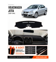 e-biz VOLKSWAGEN JETTA (2007-2011) Uyumlu Torpido Örtüsü, Torpido Kılıfı - Siyah-Bej - VW010