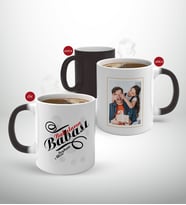 BK Gift Kişiye Özel Babalar Günü Hediyesi Fotoğraflı Sihirli Kupa Bardak-23 (Beyaz)