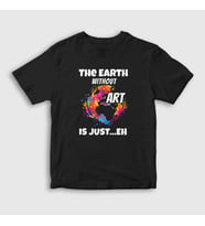 Presmono Unisex Çocuk Siyah The Earth Without Art T-Shirt 413902tt