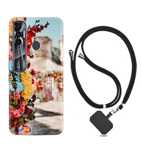 Tecno Spark 6 6 Go 8C 8 Pro 7 7 Pro Kılıf Boyun Askılı Silikon Gerçek Çiçekler 1743