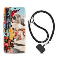 Tecno Spark 6 6 Go 8C 8 Pro 7 7 Pro Kılıf Boyun Askılı Silikon Gerçek Çiçekler 1743