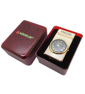 Ardeur® Altair Parlak Gold Kişiye Özel İsimli Çakmak Saatli Hediyelik Kutusunda