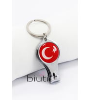 Türk Bayrağı Tırnak Makası Şişe Açacağı Anahtarlık, Hediyelik Çanta Süsü