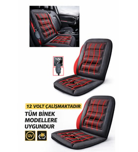 Isıtmalı Oto Koltuk Minderi – Ayarlanabilir Sıcaklık – Tüm Binek Araçlara Uyumlu Isıtıcı Minder 12V (Siyah)