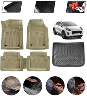 Ford Puma 2019-2025 Ust Uyumlu Paspas Araca Özel Bagaj Havuzu MBS Bej