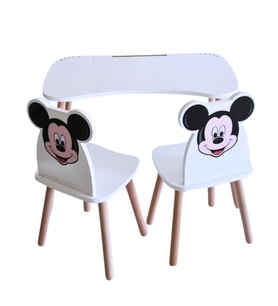 Çocuk Aktivite 1 Masa 2 Sandalye Takımı 4-12 Yaş mickey mouse