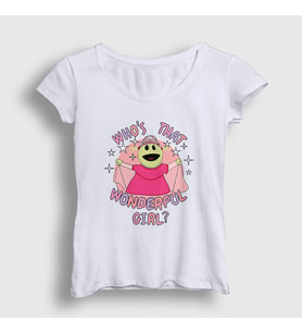 Presmono Kadın Beyaz Peepo Who's That Wonderful Girl Nanalan T-Shirt 533451tt (Beyaz)