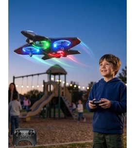 Uzaktan Kumandalı LED Işıklı Drone Uçak 360 Derece Dönüş Özellikli Oyuncak Drone