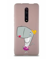 Xiaomi Redmi K20 Soft Premier Kapak Pearl Yengeç Tasarımlı Silikon Kılıf - Pudra (Şeffaf)