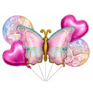 Pembe Gold Kelebek Happy Birthday Folyo Balon Set