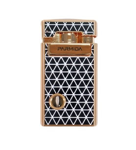 Parmida Tek Torch Pürmüz Soft Flame Özellikli Gold Siyah-Beyaz Mozaik Desenli Metal Puro Çakmağı - TR9232