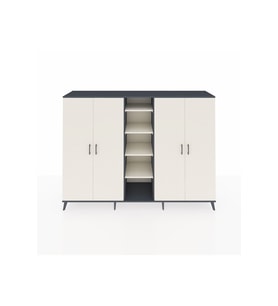 Hyperion Dolap 12 Raflı 4 Kapaklı 220x44x163 Antrasit-Aytaşı