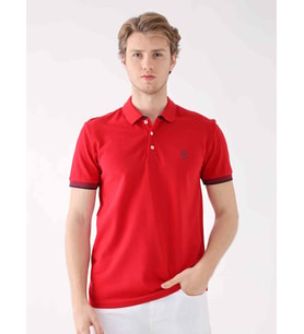 Dufy Kırmızı Erkek Regular Fit Düz  Polo Yaka Tshirt - 94050