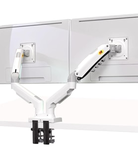 TriLine NB F160 Beyaz 17-27" Çift Kol Monitör Tutucu 2-9 kg Amostisörlü Vesa Monitör Standı