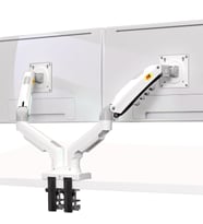 TriLine NB F160 Beyaz 17-27" Çift Kol Monitör Tutucu 2-9 kg Amostisörlü Vesa Monitör Standı