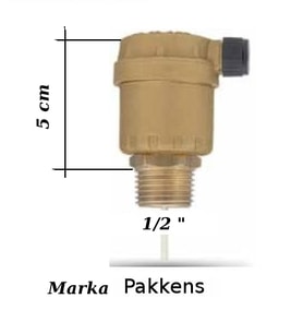 Pakkens Otomatik purjör Hava Alma Tahliye Cihazı 1/2 ’’