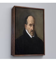 Çerçeveli Velázquez - Şair Luis de Góngora Tablosu (Beyaz)