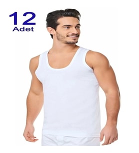 Seher Yıldızı 12 li Penye Erkek Atlet Beyaz