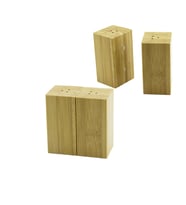 4.5X5CM--Y:9CM   2PCS   MIKNATISLI İKİZ   AHŞAP BAMBU  BAHARATLIK - TUZLUK (4767)