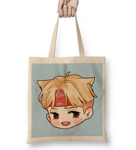 Chibi Face Suga Bts 01 Bez Çanta Uzun Saplı