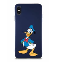 Apple iPhone XS Max Soft Premier Kapak Donald Duck-C Tasarımlı Silikon Kılıf - Lacivert (Şeffaf)