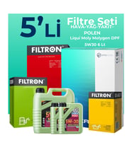 Filtron Ford Kuga 2.0 Dizel Filtre Bakım Seti Liqui Moly Motor Yağlı (2008-2012) 5 Li