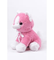 Peluş Oyuncak Oturan Kedi Çift Renkli 30 Cm – Pembe Beyaz (Pembe-Beyaz)